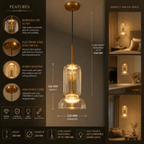 Champagne Glass Pendant Light for Bedside Hanging Light