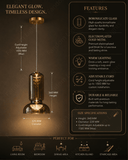 Smoke Glass Pendant Light for Bedside Hanging Light