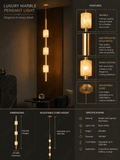 Led Gold White Marble Hanging Pendant Ceiling Light