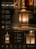 Modern Pillar Light Antique Metal Gate Lamp E27 Lantern Post - Warm White