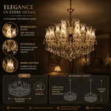 19 LIGHT Amber GLASS ITALIAN CHANDELIER LIGHT FOR DINING HALL