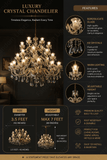 24 LIGHT CLEAR GLASS ITALIAN DOUBLE HEIGHT CHANDELIER LIGHT