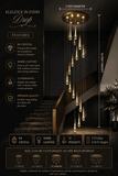 12 -LIGHT LED CRYSTAL DOUBLE HEIGHT STAIR CHANDELIER - WARM WHITE