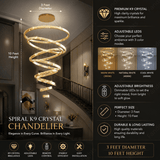8 LIGHTS 8 RINGS Crystal LED CHANDELIER HANGING LAMP - WARM WHITE