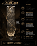 K9 Crystal LED DOUBLE HEIGHT STAIR CHANDELIER - WARM WHITE