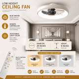 500MM White Low Ceiling Light with Fan LED Chandelier - Warm White