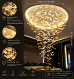 Maple Leaf LED DOUBLE HEIGHT STAIR CHANDELIER - WARM WHITE