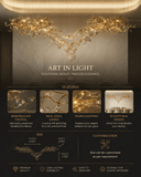 Foliate Chandelier Gold Plated
