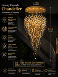 Meteoroid Chandelier Double Height - Amber Color