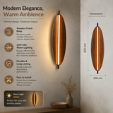 12W Led Wooden Modern Wall Light for Living Room Dining Room Light - Warm White