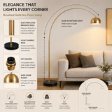 Huge Arc FLOOR LAMP LIVING ROOM STANDING LAMP - Gold