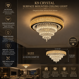500 MM Crystal Surface Chandelier for Low Height Ceiling