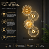 Modern Golden Glass LED Wall Art Lamp - Warm White