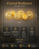 6 Light Modern Golden Glass LED Wall Art Lamp - Warm White