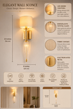 Wall Lamp Electroplated Brushed Brass Fabric Shade
