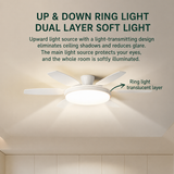 30 Inch Hugger Low Profile Ceiling Light with Fan LED Chandelier