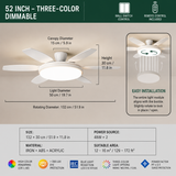 30 Inch Hugger Low Profile Ceiling Light with Fan LED Chandelier