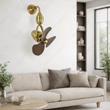 ANTIQUE FINNISH DESIGNER WALL CUM CEILINGFAN  WITH NATURAL COLOR BLADE