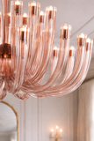 32 ARM Rose Gold GLASS Spanish CHANDELIER CEILING LIGHTS HANGING LAMP - WARM WHITE