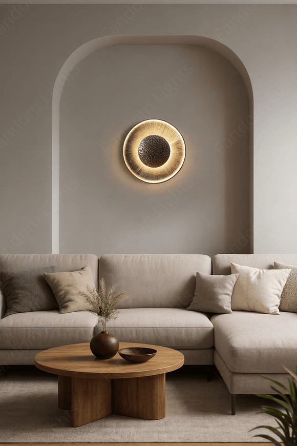 LED 250MM Resin Copper Ceiling Lamp for Home Office - Warm White