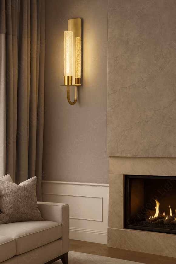 led Gold Metal Wall Light for Living Room Drawing Room Bedroom - Warm White