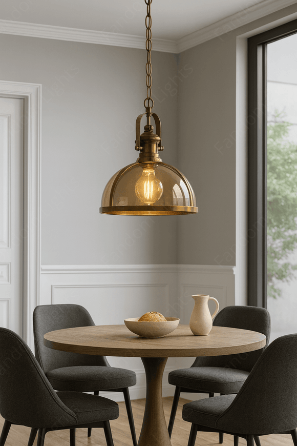 Vintage Amber Champagne Glass Pendant Ceiling Light for Drawing Room Living Room - Warm White