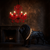Black Lion Huge Sculpture Ring Floor Lamp
