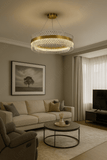800 MM Crystal LED Chandelier Ring Hanging Suspension Lamp - Warm White