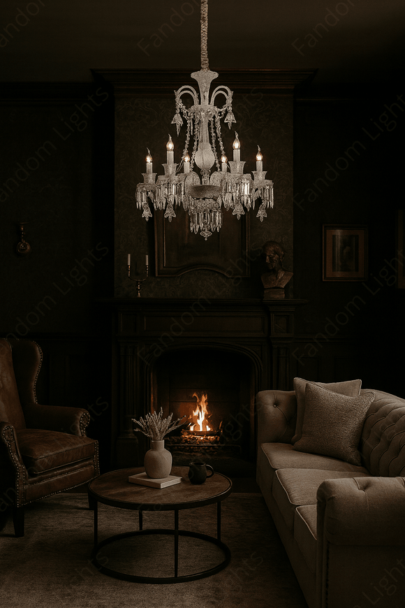 6 Light White Glass Italian Chandelier Ceiling Lights Hanging - Warm White