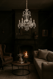 6 Light White Glass Italian Chandelier Ceiling Lights Hanging - Warm White
