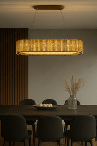 Surface Mounted Rectangular Low Ceiling Height Crystal LED Chandelier 1000 MM - Warm White