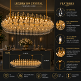 40 LIGHT ROYAL CRSYTAL RECTANGULAR ITALIAN CHANDELIER LIGHT FOR DINING HALL