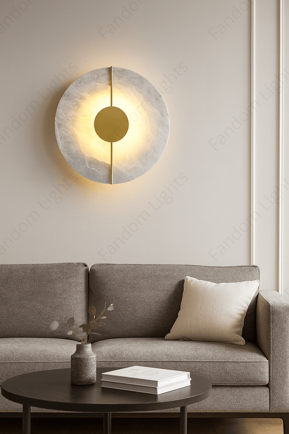 LED 250MM Marble Gold Frost Wall Light Living Dining Bedside Light