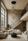 15-LIGHT LED DOUBLE HEIGHT STAIR CHANDELIER - WARM WHITE