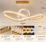 Crystal Curvy Metal Glass Modern LED Chandelier 1200 MM