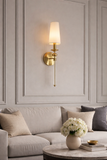 Wall Light Wall Light Electroplated Brushed Brass with Glass Rod Fabric Shade - Warm White (Copy)