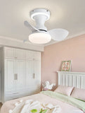 22 Inch White Low Profile Ceiling Light with Fan LED Chandelier