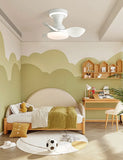 22 Inch White Low Profile Ceiling Light with Fan LED Chandelier