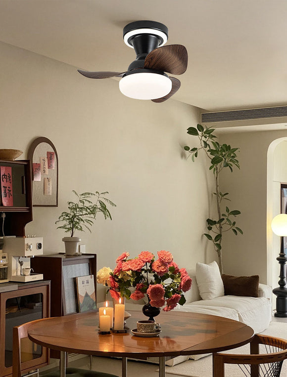 22 Inch Black Woof Low Profile Ceiling Light with Fan LED Chandelier