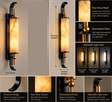 LED Faux Stone Black Rose Gold Frost Wall Light Living Dining Bedside Light
