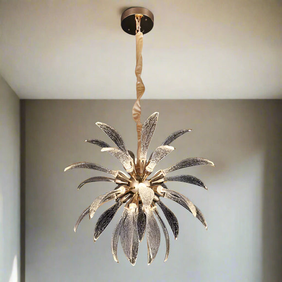 18 Light Crystal Gold LED Chandelier for Living Dining Room Light- Warm White