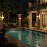 Outdoor Wall Light Fixture Black Gold Wall Waterproof Lights Glass Shade