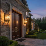 Outdoor Wall Light Fixture Black Gold Wall Waterproof Lights Glass Shade