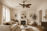 52 INCH WIND VINTAGE WOODEN PALM LEAF CEILING FAN With 3 Lights