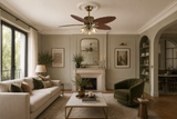 52 INCH WIND VINTAGE WOODEN PALM LEAF CEILING FAN With 3 Lights