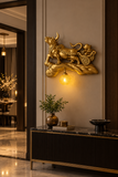 Bull Wall Lamp Art LED European Creative Wall Lamp Bedroom Bedside Lamp - Gold