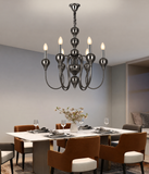 6 Light Gunmetal Italian Chandelier Light for Dining Hall