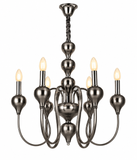 6 Light Gunmetal Italian Chandelier Light for Dining Hall