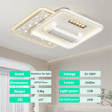 500x500MM Square Low Height Ceiling Light with Bladeless Fan LED Chandelier