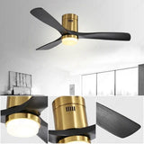 52 INCH HUGGER WIND LEAF CEILING FAN REMOTE CONTROLLED - Dark Natural WOOD